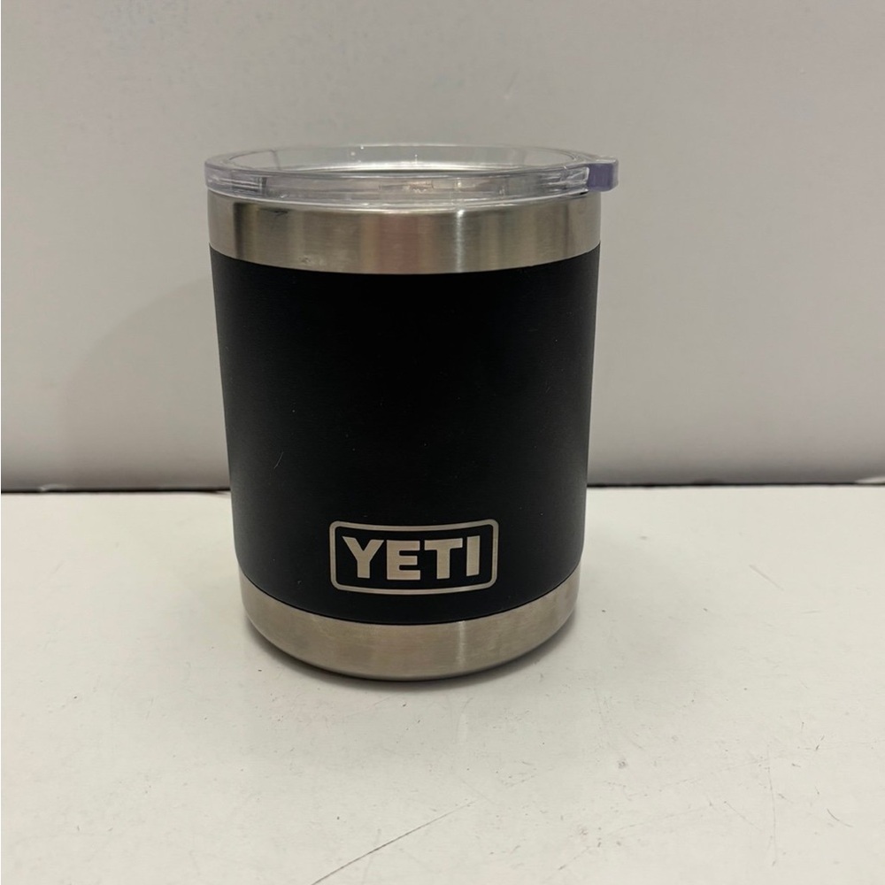 Yeti Black Stainless Lowball Tumbler with Clear Lid